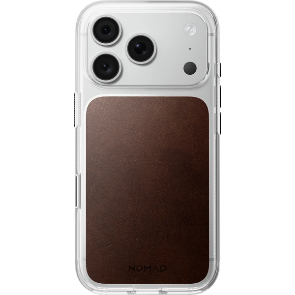 Nomad Clear Leather (Horween) MagSafe kryt iPhone 17 Pro/18 Pro Rustic Brown - Puzdra - Obrázok 6935603539aa458e82fee0ca62cae781