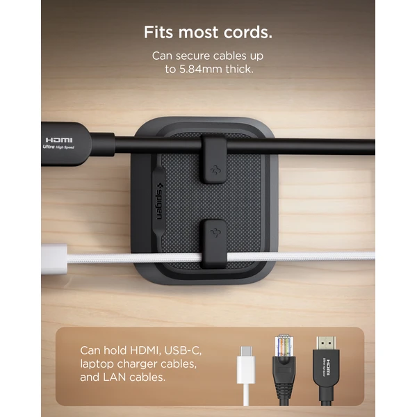 Spigen Magnetic Cable Holder magnetický organizátor čierny - Organizéry - Obrázok 6942e997320347ac875366f6e0270e8a