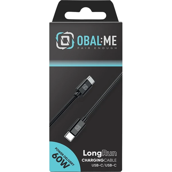 OBAL:ME LongRun USB-C/USB-C kábel 60W 1m čierny - Káble a redukcie - Obrázok 6959680594894861bb4d6f2cf8003333