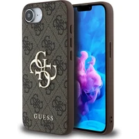 Guess PU 4G Metal Logo kryt iPhone 17e/16e hnedý - Puzdra