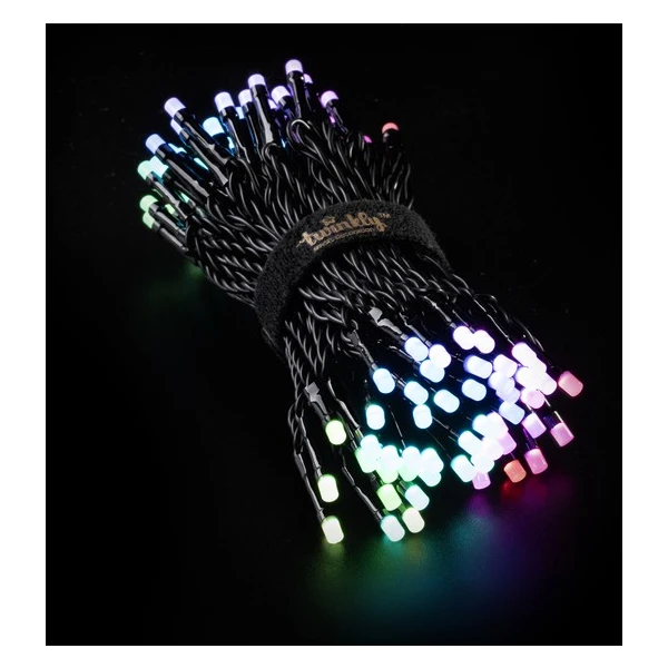 Twinkly Strings Multi-Color inteligentné žiarovky na stromček 100 ks 8m čierny kábel - Svietidlá - Obrázok 696Y400301