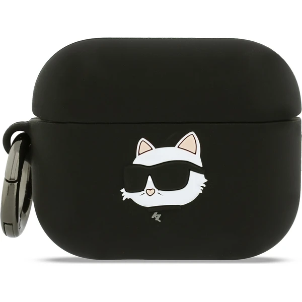 Karl Lagerfeld 3D Logo NFT Choupette Head silikónové puzdro pre AirPods Pro 3 čierne - Puzdra - Hlavný obrázok