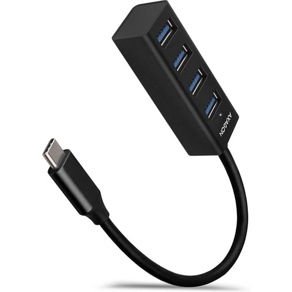 AXAGON HUEM1C 4x USB 3.2 Gen 1 MINI húb kovový kábel USBC 20cm - USB huby - Hlavný obrázok