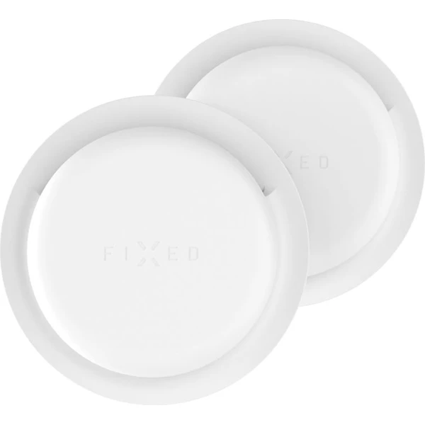 FIXED Silky Sticker silikónové nalepovacie púzdro pre Apple AirTag (2 ks) biele - Puzdra - Hlavný obrázok