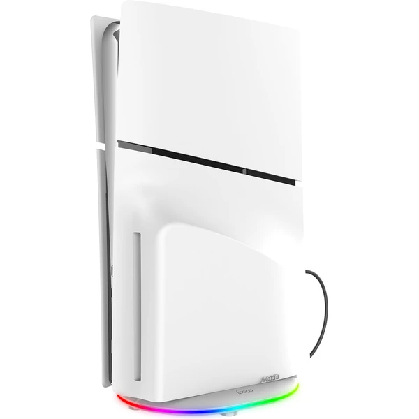 iPega P5S035SA vertikálny stojan s USB-A a RGB pre PS5 Slim/PS5 Pre biely - Stojany - Hlavný obrázok