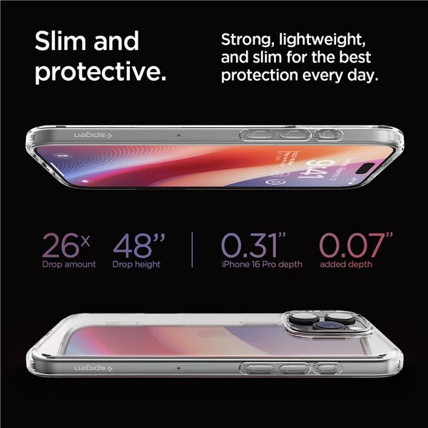 Spigen Crystal Hybrid kryt iPhone 16 Pro crystal clear - Puzdra - Obrázok 69c53c2bba2a4cf1ac4e002926685ace
