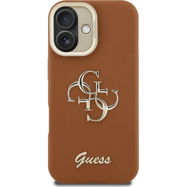 Guess PU Grained 4G Logo Stand Camera Frame kryt iPhone 16 hnedý - Puzdra - Obrázok 69cd866dadbc4404a353d4c6e4964a2a