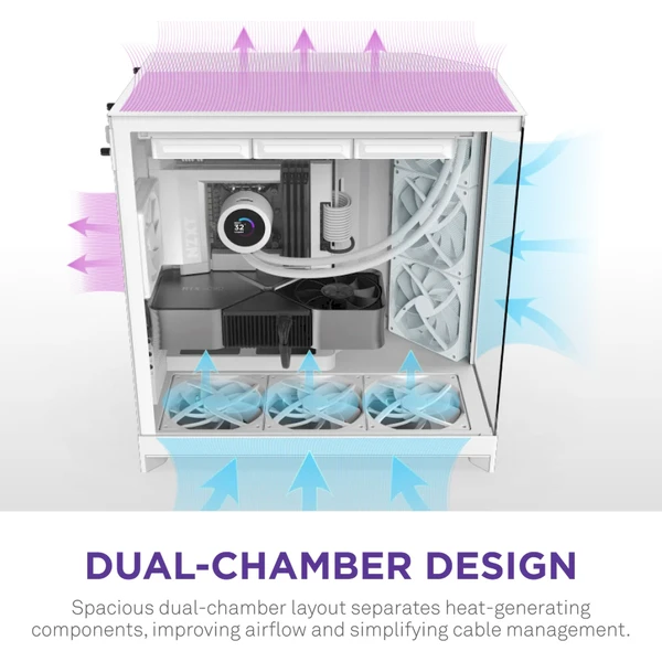 NZXT H9 Flow biela - Počítačové skrine - Obrázok 6A7K000K01