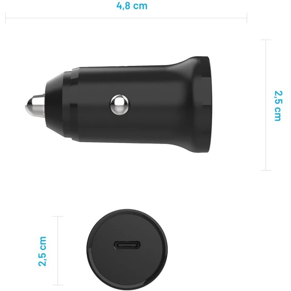 FIXED autonabíjačka s USB-C výstupom a podporou PD, 30W čierna - Nabíjačky - Obrázok 6AO2000P01