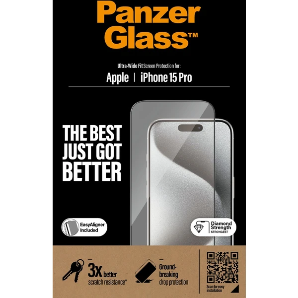 PanzerGlass Ultra-Wide Fit ochranné sklo Apple iPhone 15 Pro - Ochranné fólie a sklo - Obrázok 6ATS100501