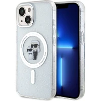 Karl Lagerfeld IML Glitter Karl a Choupette MagSafe kryt iPhone 15 číry - Puzdra