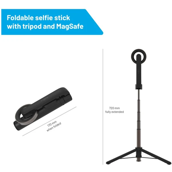FIXED MagSnap selfie tyč s tripodom podporou MagSafe čierna - Držiaky - Obrázok 6CA8000701