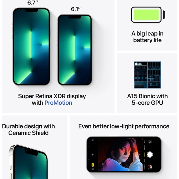 Apple iPhone 13 Pro 128GB strieborný - Mobilné telefóny - Obrázok 6DBS600301