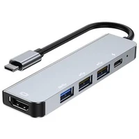 PremiumCord USB-C na HDMI + USB3.0 + 2x USB2.0 + PD(power delivery) adaptér - Dokovacie stanice