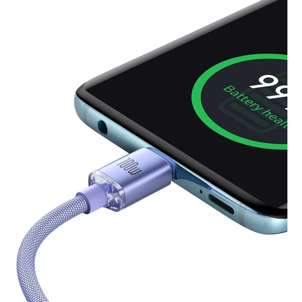 Baseus CAJY000705 Crystal Shine Series Dátový Kábel USB-C - USB-C 100W 2m Purple - Káble - Obrázok 6GRL100501