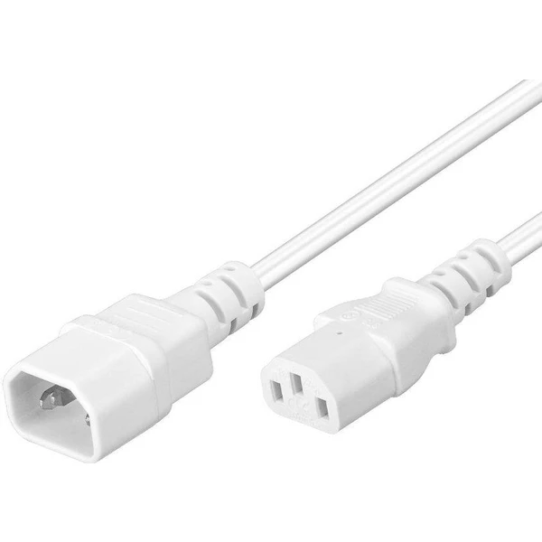 PremiumCord IEC C13/IEC C14 napájací predlžovací kábel 230V 2m biely - Káble a redukcie - Hlavný obrázok