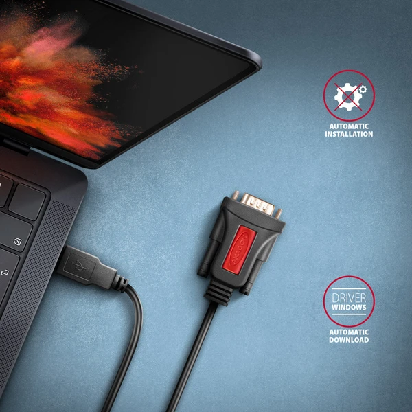 AXAGON USB-A/COM(DE-9) redukcia 1,5m čierna - Káble a redukcie - Obrázok 6GS6000701