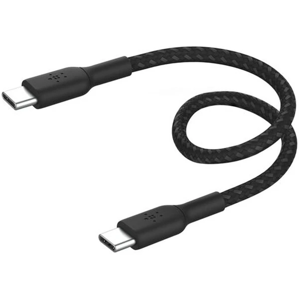 Belkin BOOST Charge opletený napájací kábel USB-C/USB-C 60W 0,15m čierny - Káble a redukcie - Hlavný obrázok