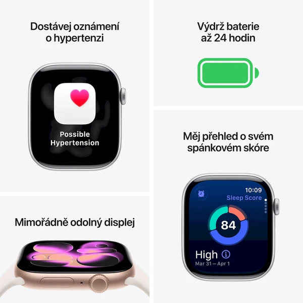 Apple Watch Series 11 Cellular (46mm) Bridlicovo šedý titán s bridlicovo šedým milánskym ťahom S/M - Inteligentné hodinky - Obrázok 6HQH000K01