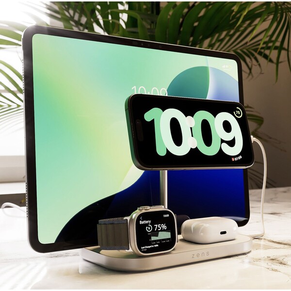 ZENS 4-in-1 MagSafe/Qi2 4v1 nabíjacia stanica (60W) strieborná - Nabíjačky - Obrázok 6I4L000K01