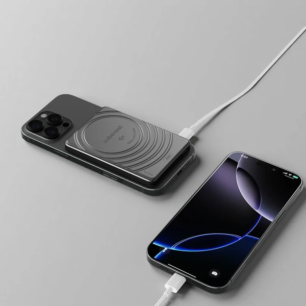 CubeNest SQ1B3D SlimDual Qi2/MagSafe powerbanka (5000 mAh) čierna - Powerbanky - Obrázok 6I9R000K01