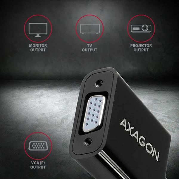 AXAGON HDMI/VGA redukcia 0,2m čierna - Káble a redukcie - Obrázok 6K7HF00101