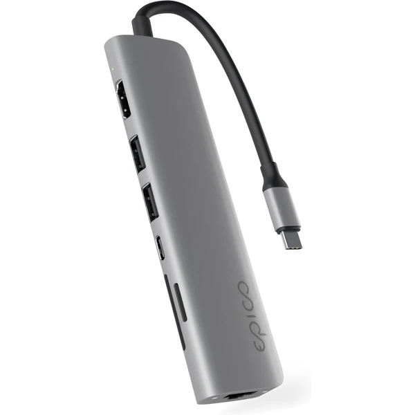 iWant by Epico 7v1 multimediálny hub 8K s USB-C vesmírne šedý - USB huby - Hlavný obrázok