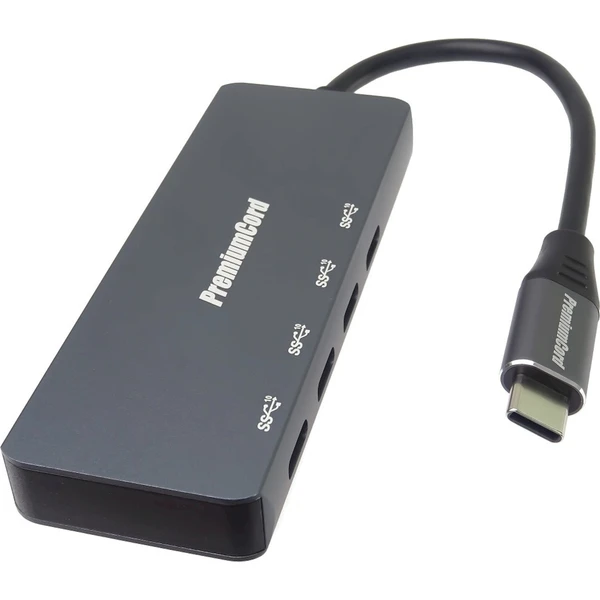 PremiumCord SuperSpeed ??4v1 USB-C Hub antracitový - USB huby - Obrázok 6L4L000K01