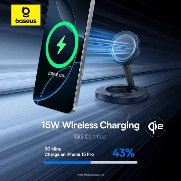 Baseus EnerFill FF11 15W bezdrôtová skladacia nabíjačka čierna - Nabíjačky - Obrázok 6LBQ000K01