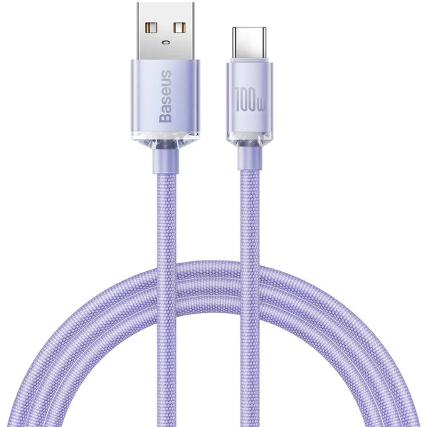 Baseus CAJY000405 Crystal Shine Series Dátový Kábel USB - USB-C 100W 1,2m Purple - Káble - Hlavný obrázok