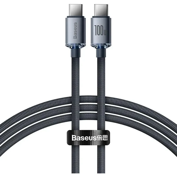 Baseus CAJY000601 Crystal Shine Series Dátový Kábel USB-C - USB-C 100W 1,2m Black - Káble - Hlavný obrázok