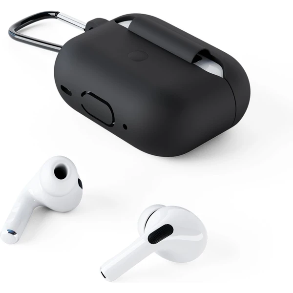 EPICO silikónové púzdro pre Airpods Pro (2022) s karabínou čiernej - Puzdra - Obrázok 6T2K300401