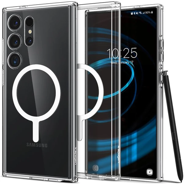 Spigen Ultra Hybrid OneTap Metal Ring MagFit kryt Samsung Galaxy S24 Ultra biely - Puzdra - Hlavný obrázok