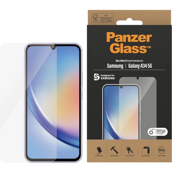 PanzerGlass™ Ultra-Wide Fit Samsung Galaxy A34 5G číre - Ochranné fólie a sklo - Obrázok 6TX0000701