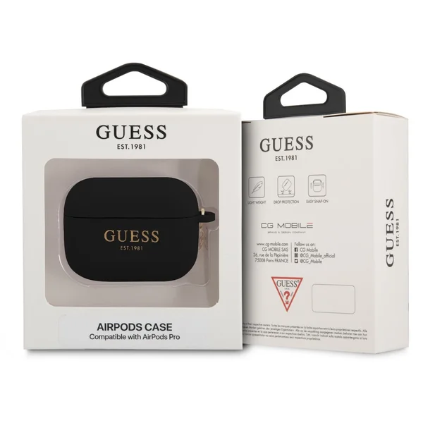Guess 4G Charm Silikónové Puzdro pre Airpods Pro čierne - Puzdra - Obrázok 6U38100501