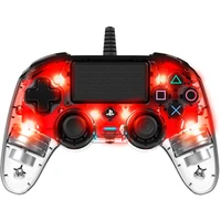PS4 HW Gamepad Nacon Compact Controller Clear Red - Herné ovládače