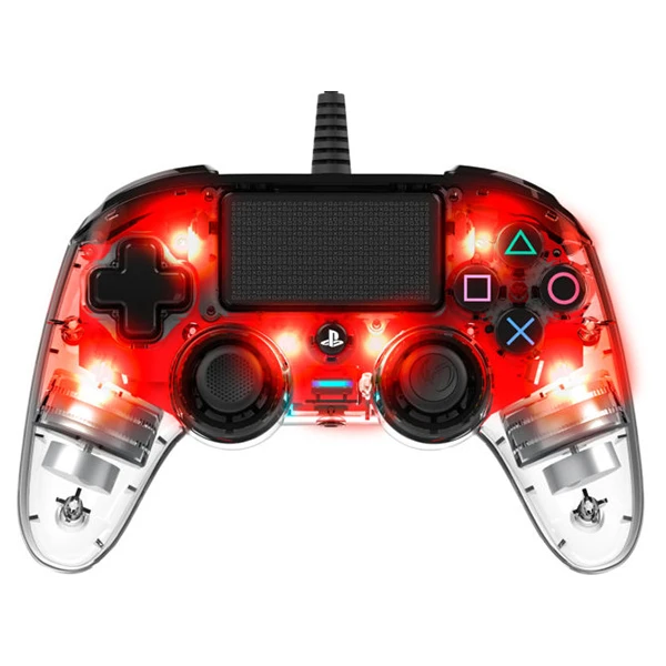 Nacon Gamepad Compact Controller Clear Red (PS4) - Herné ovládače - Hlavný obrázok