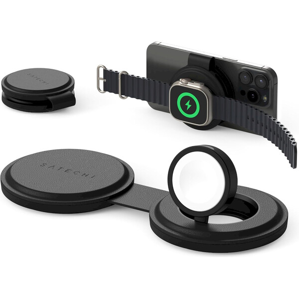 Satechi OntheGo 2v1 bezdrôtová nabíjačka čierna