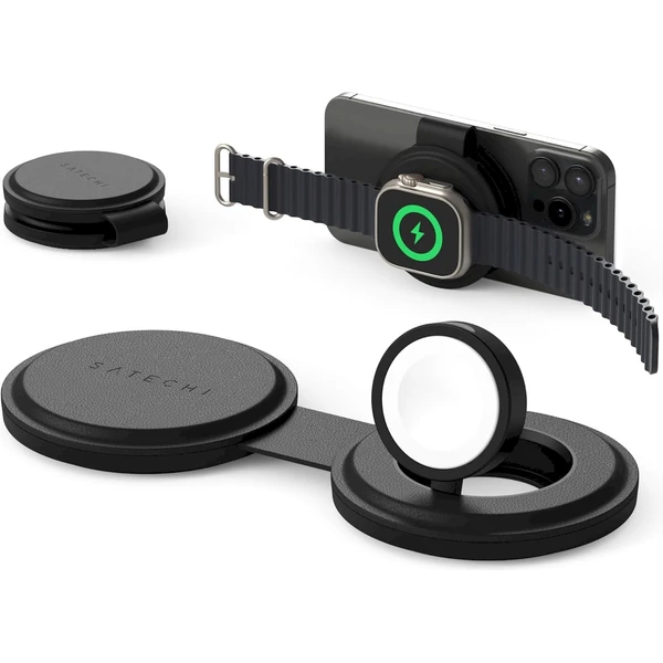 Satechi OntheGo 2v1 bezdrôtová nabíjačka čierna - Nabíjačky - Hlavný obrázok