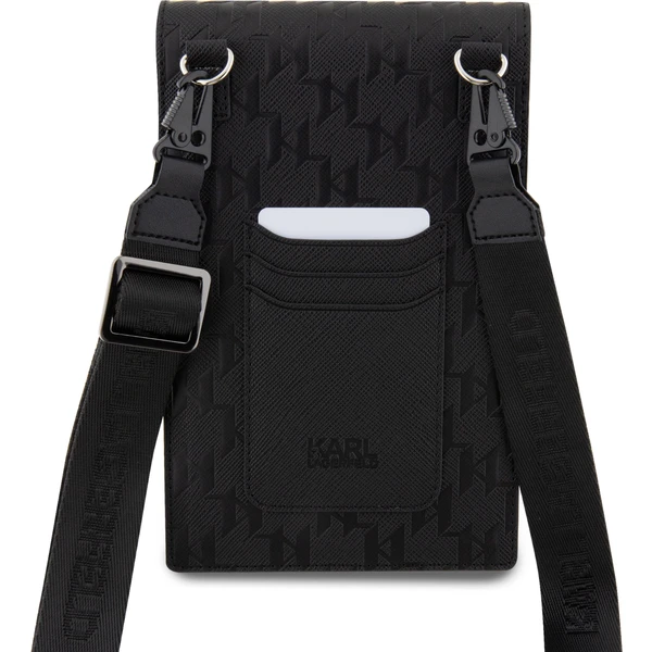 Karl Lagerfeld Saffiano Monogram Ikonik NFT Peňaženka Taška púzdro čierne - Popruhy a crossbody - Obrázok 6YBR100501