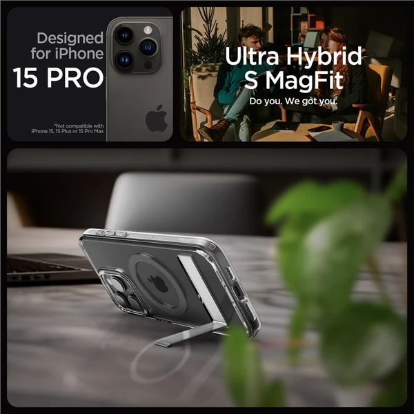 Spigen Ultra Hybrid S MagFit kryt iPhone 15 Pro grafitový - Puzdra - Obrázok 6ZT8000601
