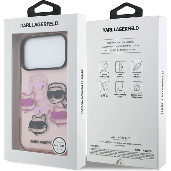 Karl Lagerfeld IML Multi K&CH Heads Zadný Kryt pre iPhone 17 Pro ružový - Puzdra - Obrázok 6a12539f465d4fdb83a579f43dda0c45