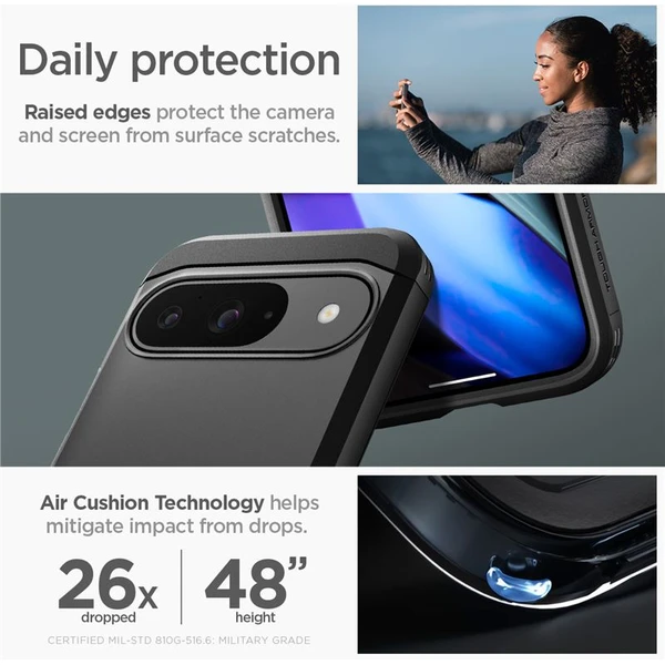 Spigen Tough Armor kryt Google Pixel 9 Pro/Pixel 9 čierny - Puzdra - Obrázok 6a2b1fe451d34733abed5722ccb2f192