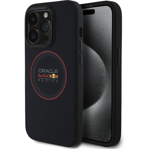 E-shop Oracle Red Bull Racing PU Leather Red Ring MagSafe kryt pre iPhone 14 Pre modrý