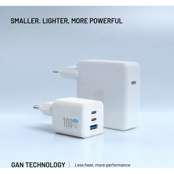 FIXED Mini GaN nabíječka s 2x USB-C a USB-A, PD, 100W, bílá - Nabíjačky - Obrázok 6a63c2a9fa464f99a0e53707f7f838fb