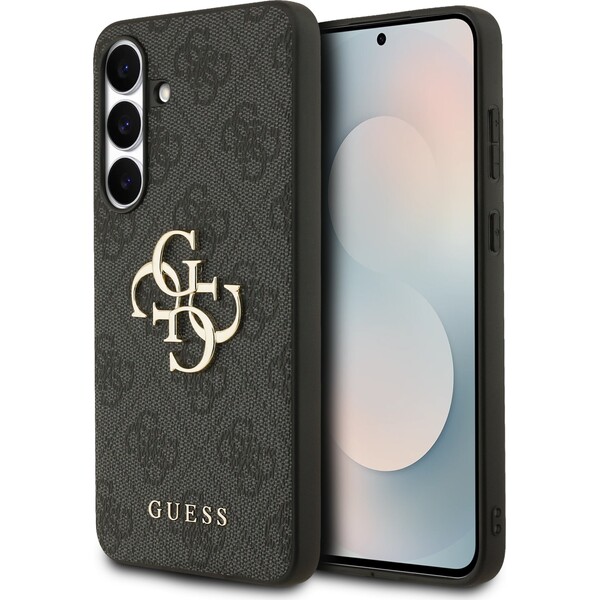Guess PU 4G Metal Logo Zadný Kryt pre Samsung Galaxy S25 FE sivý - Puzdra - Hlavný obrázok