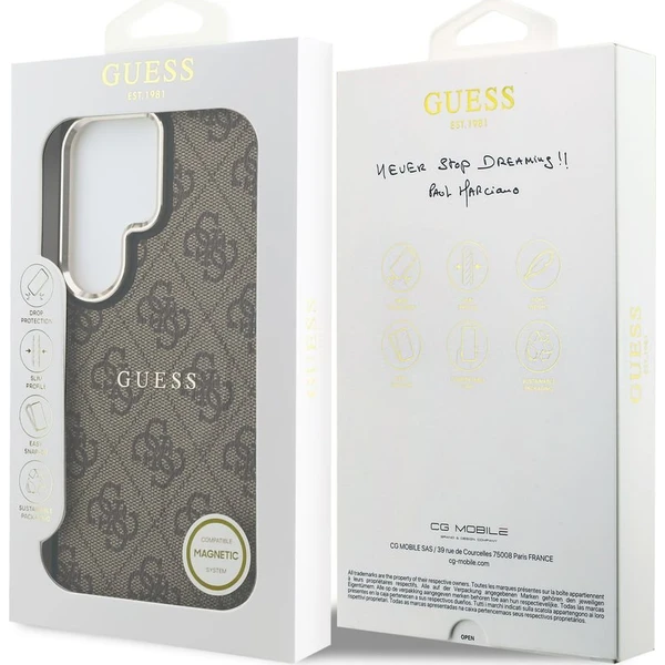 Guess PU Leather 4G Gold Frame Magnetický kryt Samsung Galaxy S26 Ultra hnedý - Puzdra - Obrázok 6ae0bb9de7ad427d946c8b4ee6cebf6b