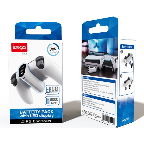 iPega P5042 prenosná dobíjacia batéria pre PS5 DualSense biela - Nabíjačky - Obrázok 6aeeb3440db6487ead5576565a76db98