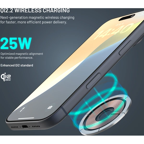 FIXED MagCool 2 XL MagSafe držák s nabíjením a chlazením (25W) Qi2.2, černý - Držiaky - Obrázok 6af4f478d43e4240a4d37e3f73d81fbe
