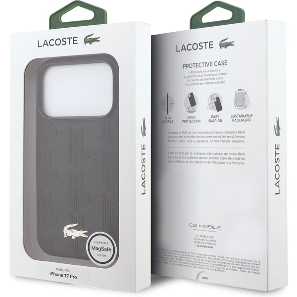 Lacoste PU Nomogram Gold Gold MagSafe kryt iPhone 17 Pro čierny - Puzdra - Obrázok 6afc16ab521448f0a53ab5e1fb3fdeb4